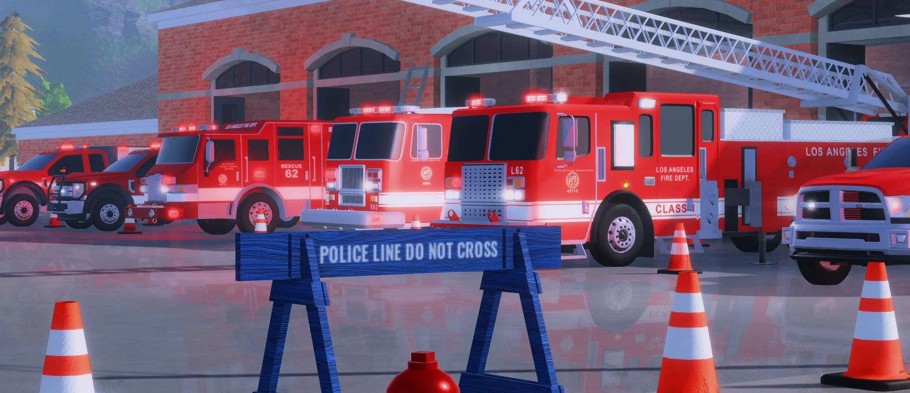 LAFD fire and rescue vehicles in ER:LC